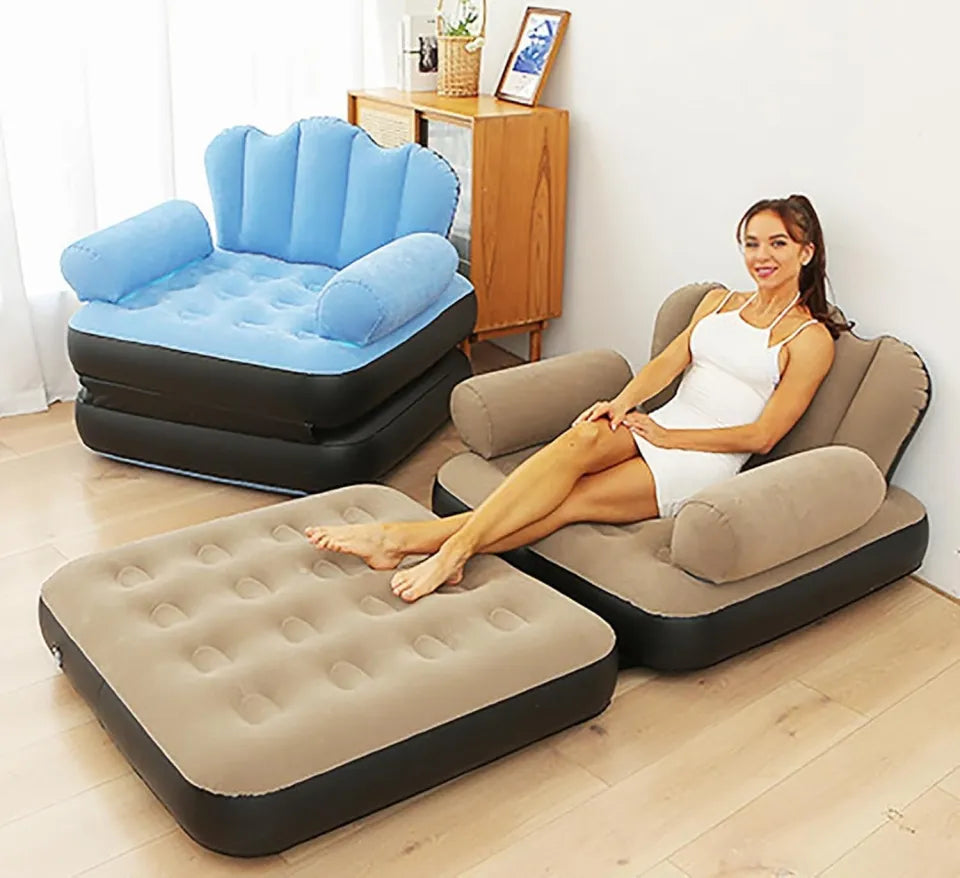 Multi Max Air Couch 🛋️✨
راحة فاخرة في أي مكان! 🌴
Inflates fast | Ultra-soft | Portable & Durable ✔️
Ideal for Majlis, Camping, Beach & UAE lifestyle 🇦🇪